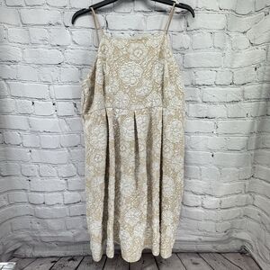 Shein Curve Dress 4XL Ivory Flower Textured Strappy Dressy Cocktail Cruise